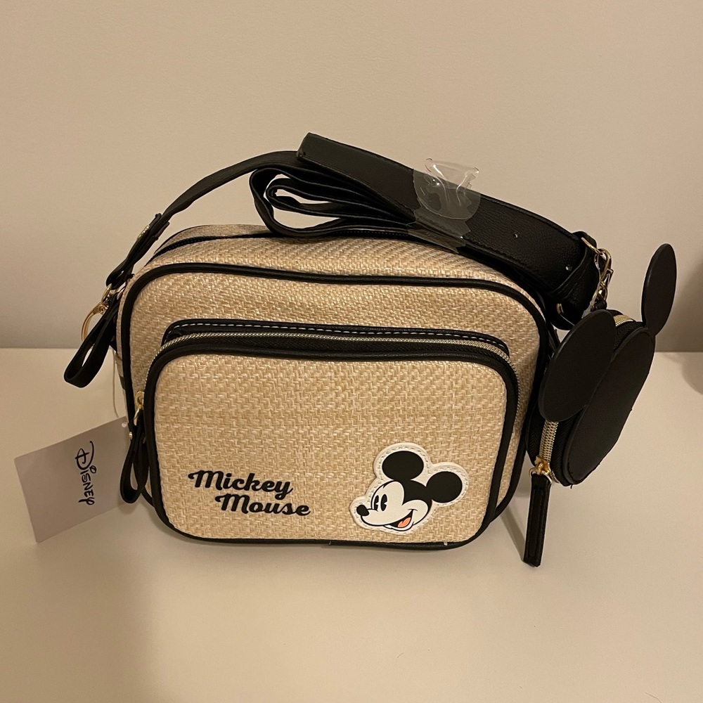 NWT Disney Mickey wicker purse with cute Mickey coin purse attached!